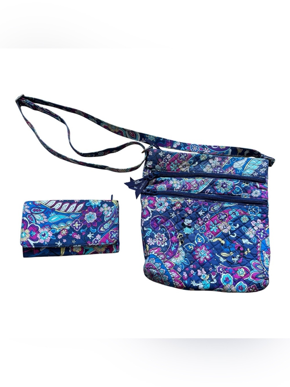 Disney Vera Bradley Triple Zip Hipster purse and wallet bundle Mickey Mouse